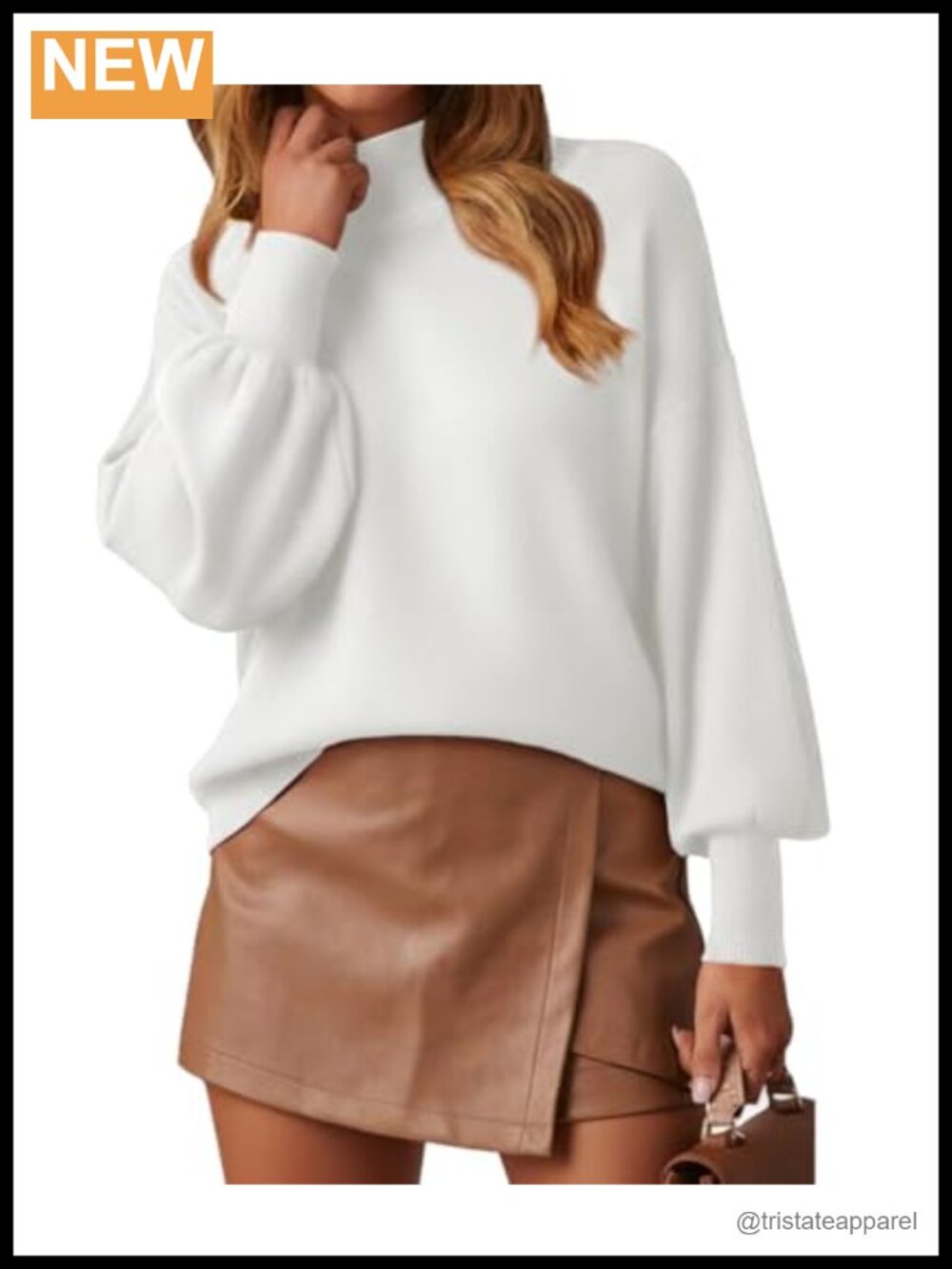 Women's Mock Neck Long Sleeve Lightweight Knit Pullover Sweater